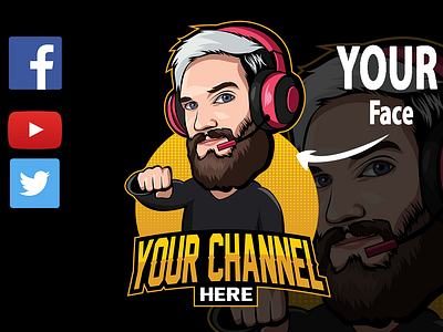 twitch avatar pewdiepie avatar custom logo facebook logo twitch twitter youtube