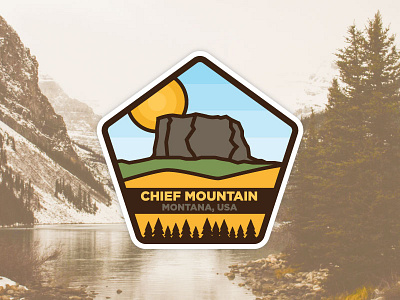 Chief Mountain Badge badge flat flat design mountain nature badge vector vector badge vectorart