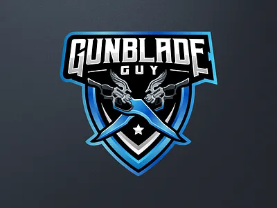 Gunblade Guy Logo Concept branding concept final fantasy gaming gunblade guy logo logo design streamer vector