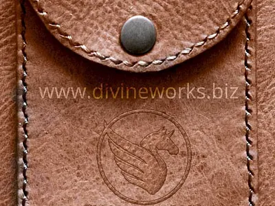 Free Leather Pouch Embossed Logo Mockup adobephotoshopcc digitalarts freedownloads freemockups graphicdesign mockuppsd