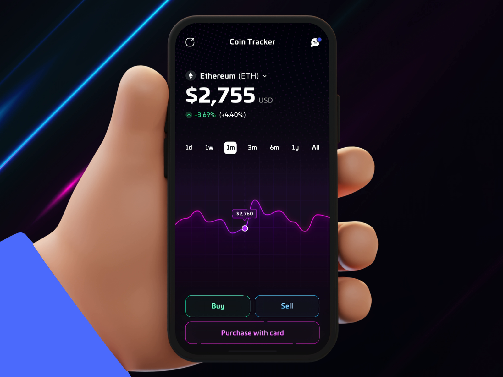 Coin Tracker Crypto Chart by Howard Pinsky on Dribbble