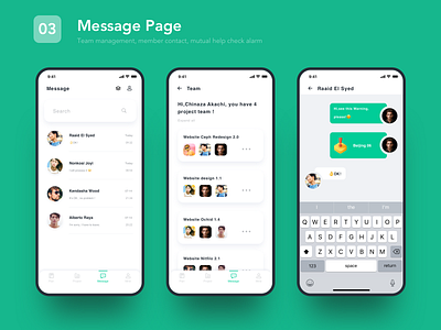 03 Message page app data design icon sketch ui ux