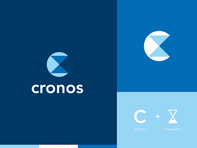 Cronos abstract branding c clever geometry hourglass letter logo technology time