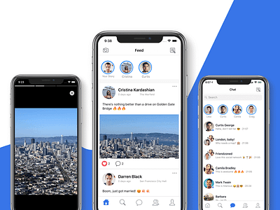 Social Network Design app template camera app facebook firebase instagram instagram stories mobile app development mobile templates snapchat social social app social media social network socialmedia stories swift twitter ui kit ui kits
