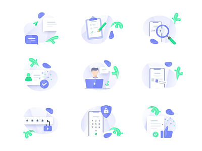 Icon Illustrations app character clean design gradient icon illustration interface logo onboarding product ui vector web website