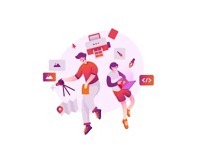 Digital Marketing Illustration character flat illustration illustration illustration kit illustrations landing page vector illustration web design