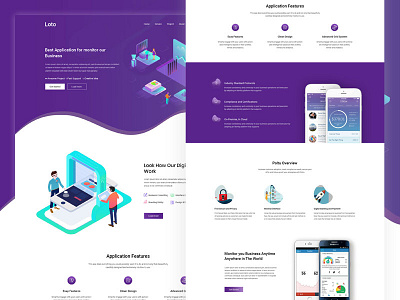 Application Landing Page PSD Template design photoshop psd ui ux web webdesign website