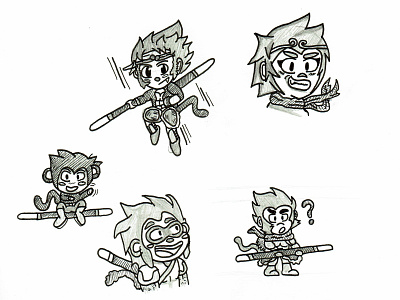 Sun Wukong (Sketches) franssjz monkey monkeyking sketches sunwukong wukong