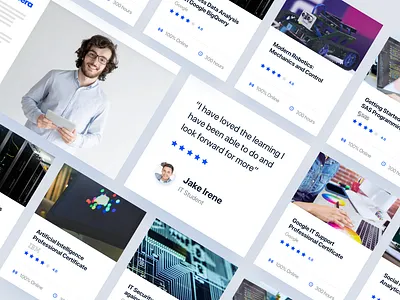 Cards for coursera Redesign Concept daily ui landing page material design modern modern website user experience user interface web design website