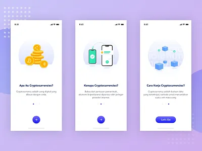 Cryptocurrencies Onboarding bitcoin clean creative cryptocurrency design design app ethereum finance finance app fintech illustration iphone onboarding pluang tokocrypto tokopedia