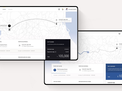 Shipment Detail States color coded dashboard detail haul logistics map marketplace platform rideshare shipment sketch transport trucking