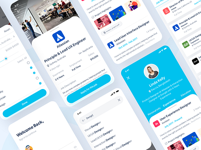 Job Portal Application apply atlassain hireexpert job application job board job listing jobpost jobsearch jobseeker journey leaduxdesigner mobileapp moslim moslimuddin popular uddin ui design ux uxdesign webdesign