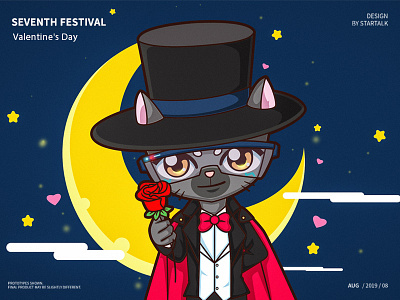 Seventh festival branding cat design dribbble fashion graphic design illustration