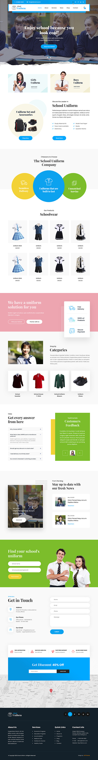 School Uniform - Uniform Store WordPress Theme branding design illustration school school project school work schoolproject schools theme design ui uniform uniform design uniforme uniforms website builder wordpress wordpress design wordpress development wordpress template wordpress theme