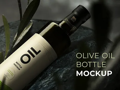 Olive Oil Bottle Mockup bottle mockup clear closeup design extra virgen glass layer mock up mockup natural object oil oil bottle mockup olive olive oil bottle mockup organic package packaging pet bottle round bottle