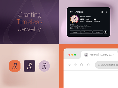 Amória - Jewelry Branding Design brand design brand identity branding design gold graphic design jewelery logo logotype luxury ornaments
