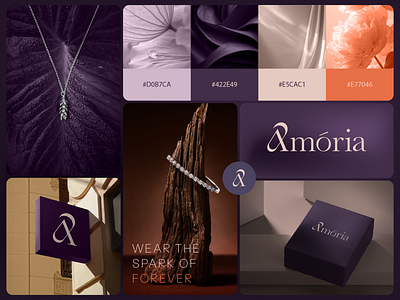 Amória - Jewelry Branding Design brand design brand identity branding design gold graphic design jewelery logo logotype luxury ornaments