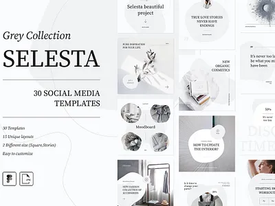 Selesta Grey Social Templates design grey grey social templates instagram stories instagram story instagram template instgram media selesta grey social templates social social media pack social media template social templates stories stories template template instagram templates for instagram