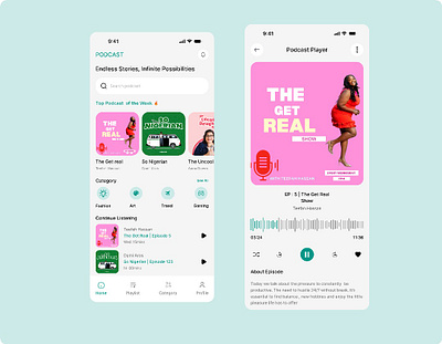 Podcast app ui design