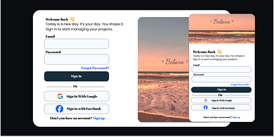 Login page Ui design with Mobile Screen ui