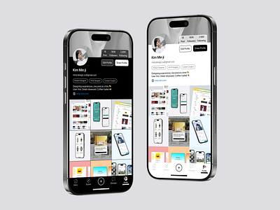 User Profile - social media dark mode layouting light mode social media uidesign uiux user profile ux design