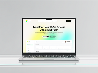 Sales Management SAAS Landing Page - TrackSell creativedesign crmdesign dashboarddesign designforbusiness designforinnovation digitaldesign digitaltransformation interactiondesign saasdesign salesmanagement salestools techdesign uiuxdesign uxdesign webdesign wireframedesign