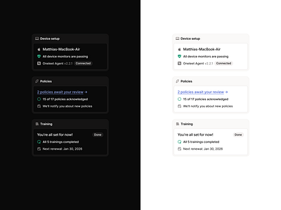 Employee Portal - Compliance Dashboard Cards card cards compliance dark dark mode dashboard figma home minimal product design saas ui ui design ui ux design web