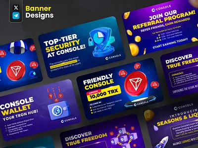 Crypto Ai Web3 Twitter X Banner Designs ai airdrop banner crypto defi design instagram post social media tech telegram twitter web3 website