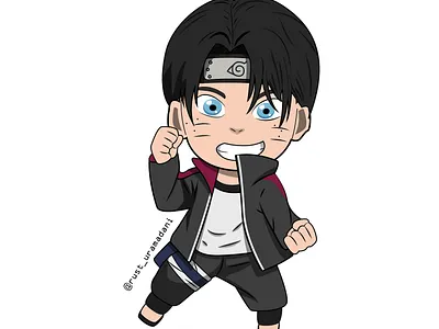 Uzumaki Rustu chibi illustration naruto