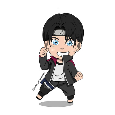 Uzumaki Rustu chibi illustration naruto