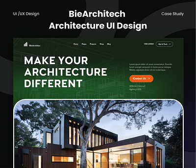 Architecture Full Website UI Design with Case Study architecture architecture ui design builder case study full website house landing page ui uiux website