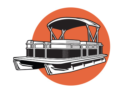 Pontoon Boat boat icon illustration lake lineart pontoon