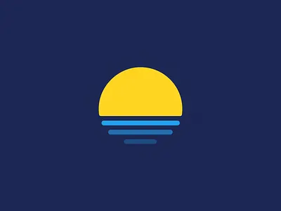 🌞 beach icon illustration summer sunset