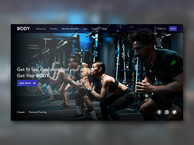 Gym dark theme dark ui design fit gym gym website homepage joinery landingpage sign in signup sketch ui vector web webdesign website design workout