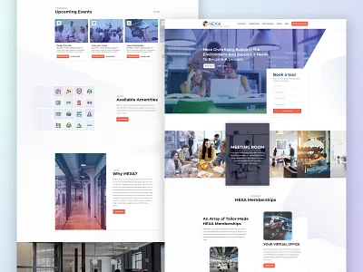 Hexa - Home Page Design app coworking space dashboard design experience gradient homepage interface landing product design ui user ux vector web website