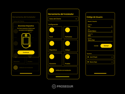 📱Installer Tool app wireframes alarm app innovation iot mobile security smart smarthome ux vector wireframes