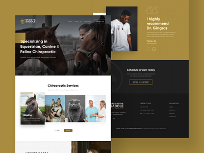 Chiropractic Services Web Design black chiropractic dark gold dark gray flat gradient madewithadobexd services simple ui uidesign ux uxdesign webdesign