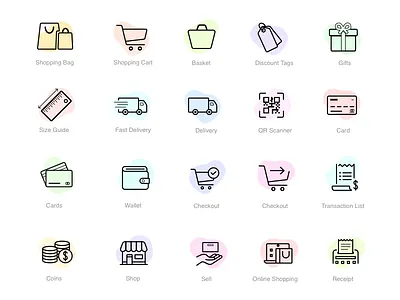 E Commerce Icons clean ecommerce icon iconset linedrawing simple