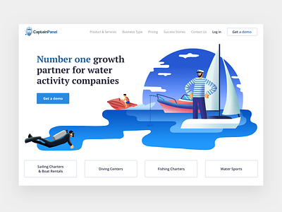 CaptainPanel Website animation app branding design illustration typography ui ux web website