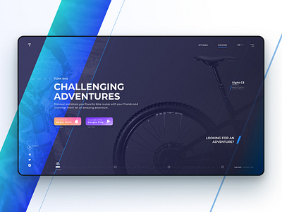 Torkbike App Website - Homepage - Wip app bicycle bike blue clean concept dark design interface modern mountainbike route ui uidesign uiux userinterface ux webpage website