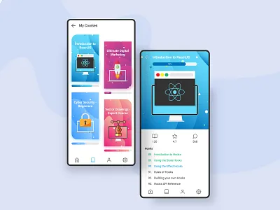 Courses (Concept) app color concept concept design course course app design education flat gradient icon illustration learn minimal ui ux vector web