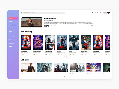 Movie App carousel cinema dashboard movie app posters responsive web design trailers tv tv app tv shows ui ux video