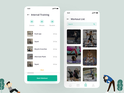 Workout List body building design diet fitness fitness app fitness tracker gym health ios app modern sketch tracking app training uiux workout workout app workout list workout tracker yoga yoga app