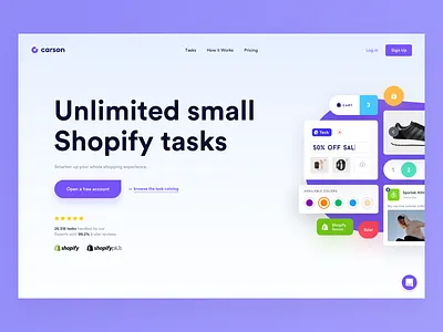 Carson Landing app clean modern redesign shopify shopify store simple ui webdesign website