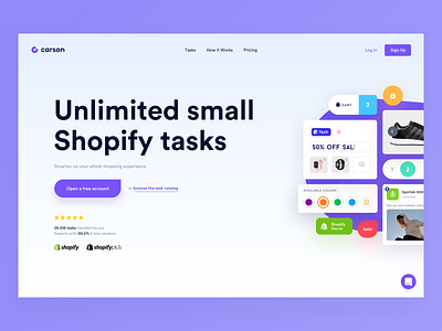 Carson Landing app clean modern redesign shopify shopify store simple ui webdesign website