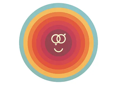 Let's Meet in the Middle activisim gender equality illustration smiley sticker vector