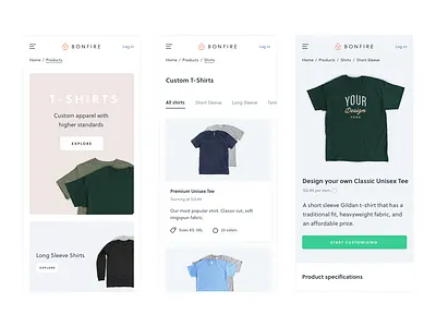 Product Catalog bonfire breadcrumbs card popup product card product catalog products slider menu t shirts tabs