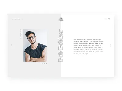 A not-so-brutalist Web Kit about me about page bio brutalism brutalist clean dailyui design freelancer minimal portfolio profile serif font template typeface typography web kit webdesign website white