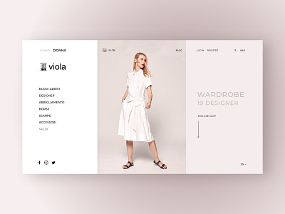 Viola 1964 website | Homepage art direction design e commerce ecommerce fashion pink shop uiux web design website