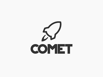 Daily logo challenge day 1/50 Rocket logo 'COMET' daily logo challenge daily logo design dailylogochallenge dailylogochallengeday1 logo logo design logodesign logos rocketlogo